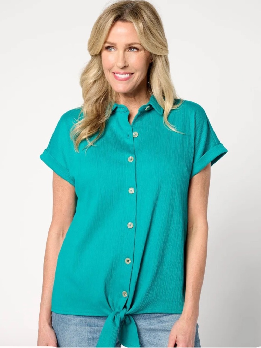 Belle by Kim Gravel Packabelle Tie Front Top NWT XL